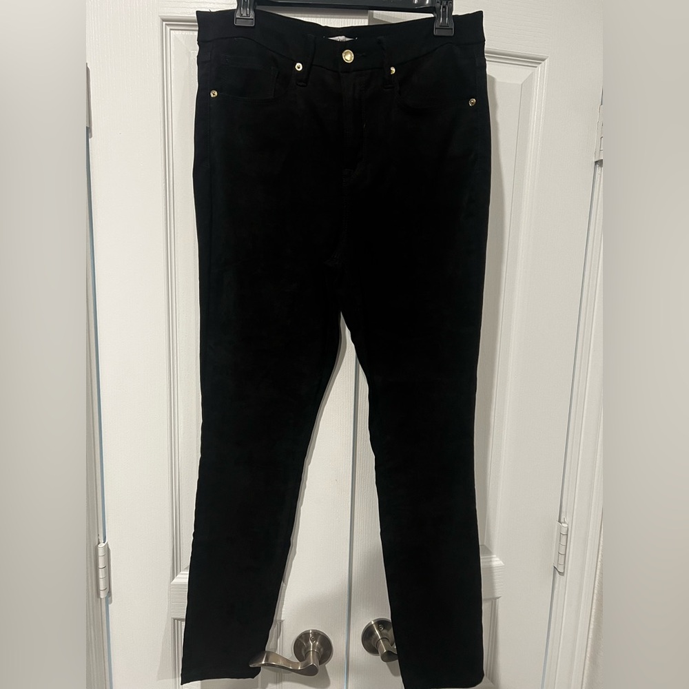 Good American Good Legs Black Suede-Like Skinny Pant – Size 14